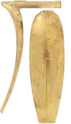 Bedford County Pennsylvania Style Buttplate,
wax cast brass

Overall length 4-3/8", width 1-13/32", comb 2-19/64"